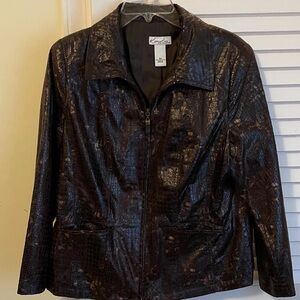 Lightweight faux leather jacket.